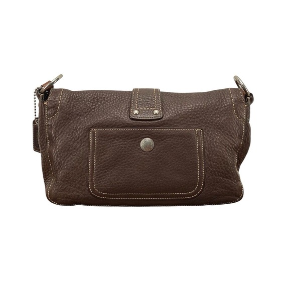 Coach Chelsea Chocolate Brown Leather Demi Flap F10893 w/ Matching Wallet - Picture 3 of 16